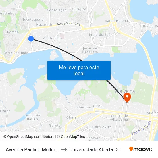 Avenida Paulino Muller, 406 to Universidade Aberta Do Brasil map
