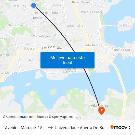 Avenida Maruípe, 1595 to Universidade Aberta Do Brasil map