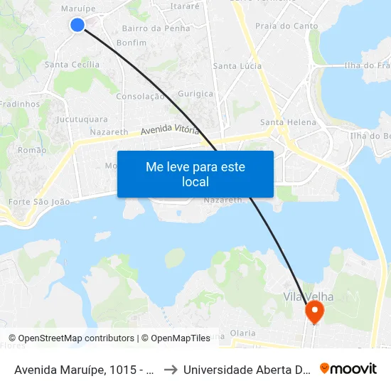 Avenida Maruípe, 1015 - Maruípe to Universidade Aberta Do Brasil map