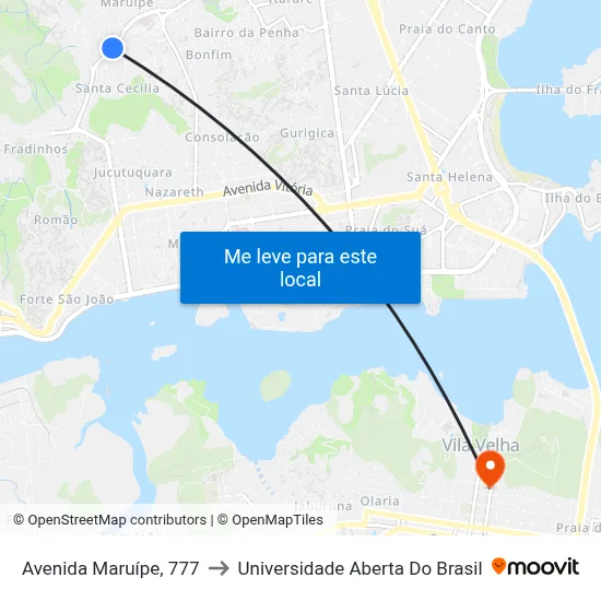 Avenida Maruípe, 777 to Universidade Aberta Do Brasil map