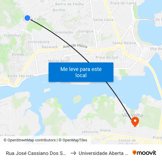 Rua José Cassiano Dos Santos, 427 to Universidade Aberta Do Brasil map