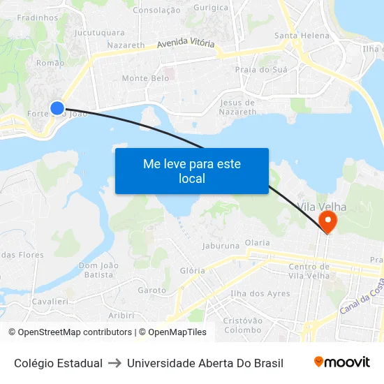 Colégio Estadual to Universidade Aberta Do Brasil map