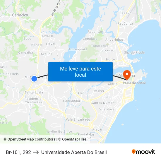 Br-101, 292 to Universidade Aberta Do Brasil map