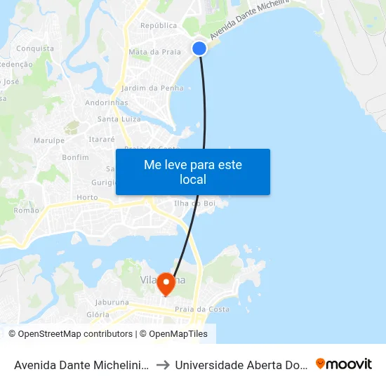 Avenida Dante Michelini, 2401 to Universidade Aberta Do Brasil map