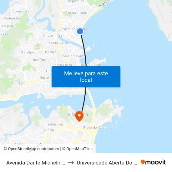Avenida Dante Michelini, 877 to Universidade Aberta Do Brasil map