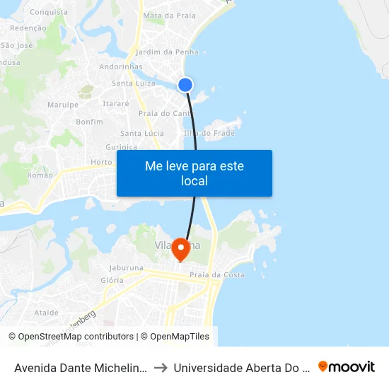Avenida Dante Michelini, 293 to Universidade Aberta Do Brasil map