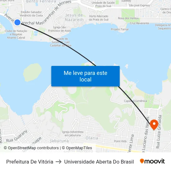 Prefeitura De Vitória to Universidade Aberta Do Brasil map