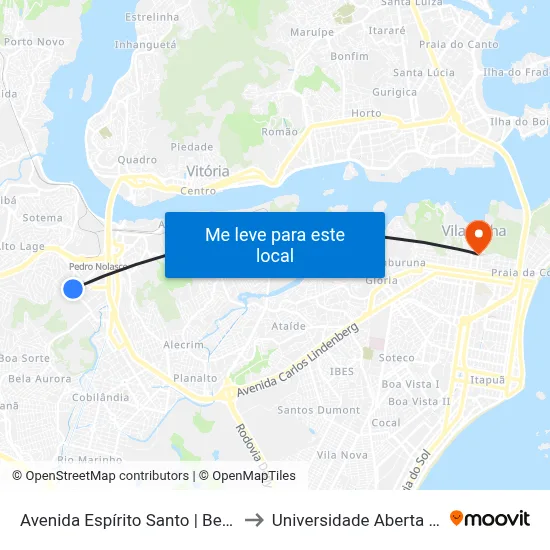 Avenida Espírito Santo | Belgo Mineira to Universidade Aberta Do Brasil map