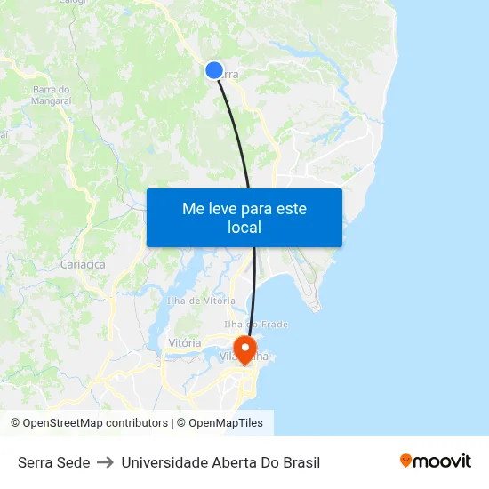 Serra Sede to Universidade Aberta Do Brasil map