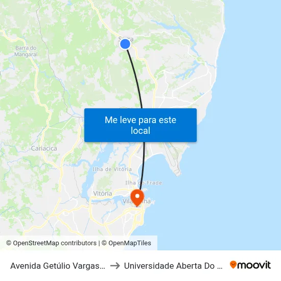 Avenida Getúlio Vargas, 141 to Universidade Aberta Do Brasil map