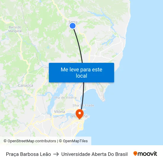 Praça Barbosa Leão to Universidade Aberta Do Brasil map