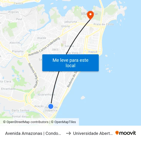 Avenida Amazonas | Condomínio Praia Sol I to Universidade Aberta Do Brasil map