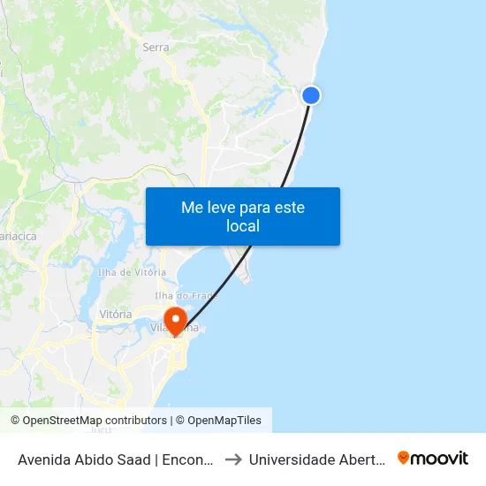 Avenida Abido Saad | Encontro Das Águas to Universidade Aberta Do Brasil map