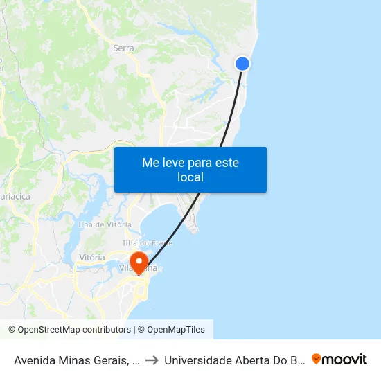 Avenida Minas Gerais, 717 to Universidade Aberta Do Brasil map
