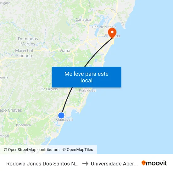 Rodovia Jones Dos Santos Neves, 4091-4183 to Universidade Aberta Do Brasil map