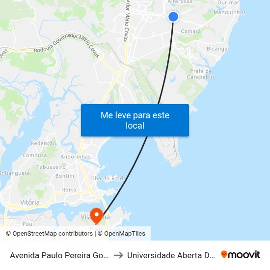 Avenida Paulo Pereira Gomes, 12 to Universidade Aberta Do Brasil map