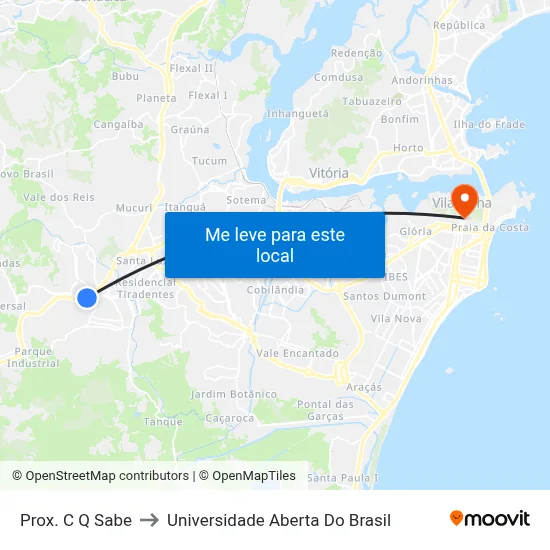 Prox. C Q Sabe to Universidade Aberta Do Brasil map