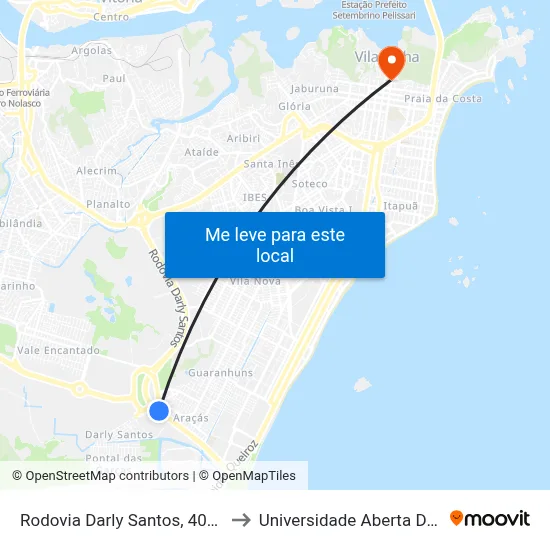 Rodovia Darly Santos, 4003-4055 to Universidade Aberta Do Brasil map