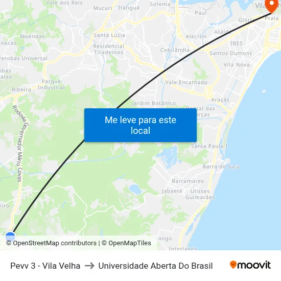 Pevv 3 - Vila Velha to Universidade Aberta Do Brasil map