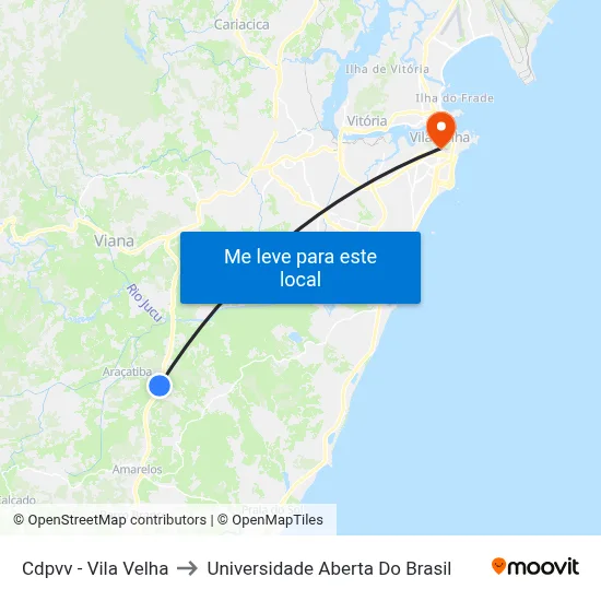 Cdpvv - Vila Velha to Universidade Aberta Do Brasil map