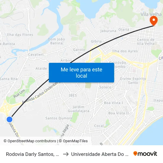 Rodovia Darly Santos, 5530 to Universidade Aberta Do Brasil map