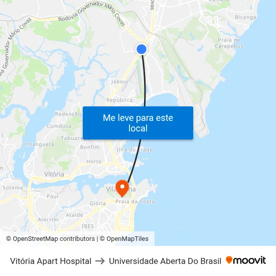 Vitória Apart Hospital to Universidade Aberta Do Brasil map