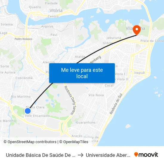 Unidade Básica De Saúde De Vale Encantado to Universidade Aberta Do Brasil map