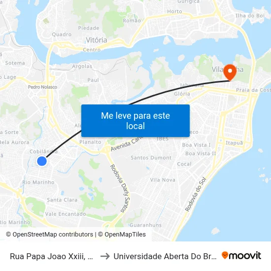 Rua Papa Joao Xxiii, 580 to Universidade Aberta Do Brasil map