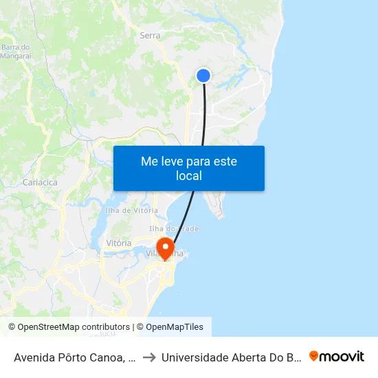 Avenida Pôrto Canoa, 155 to Universidade Aberta Do Brasil map