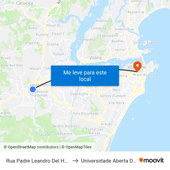 Rua Padre Leandro Del Homo, 385 to Universidade Aberta Do Brasil map