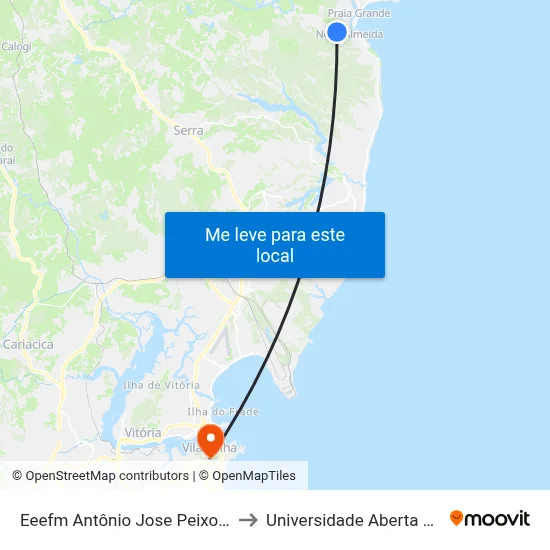Eeefm Antônio Jose Peixoto Miguel to Universidade Aberta Do Brasil map