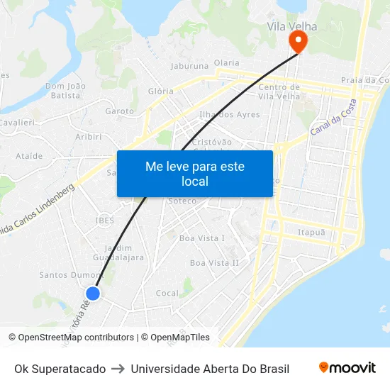 Ok Superatacado to Universidade Aberta Do Brasil map