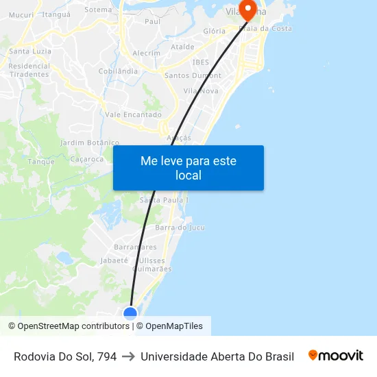 Rodovia Do Sol, 794 to Universidade Aberta Do Brasil map