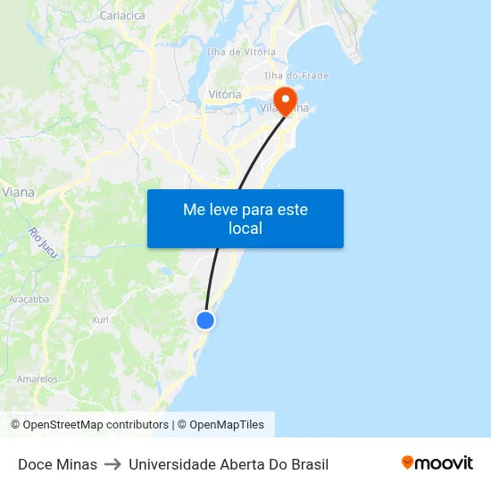 Doce Minas to Universidade Aberta Do Brasil map