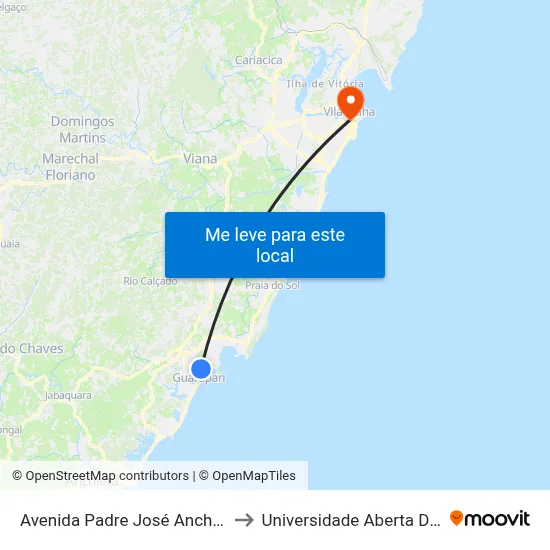 Avenida Padre José Anchieta, 198 to Universidade Aberta Do Brasil map