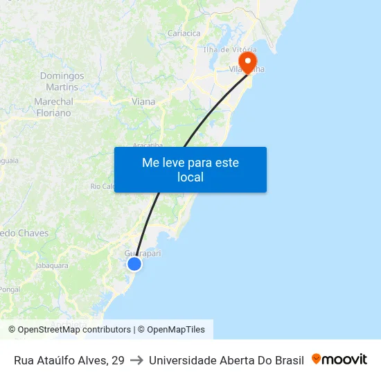 Rua Ataúlfo Alves, 29 to Universidade Aberta Do Brasil map