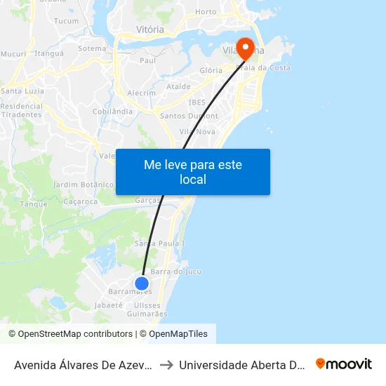 Avenida Álvares De Azevedo, 20 to Universidade Aberta Do Brasil map
