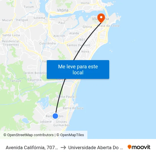 Avenida Califórnia, 707-713 to Universidade Aberta Do Brasil map