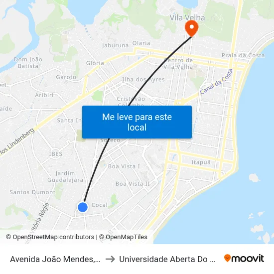 Avenida João Mendes, 164 to Universidade Aberta Do Brasil map
