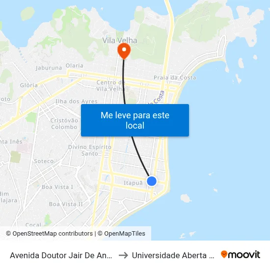 Avenida Doutor Jair De Andrade, 268 to Universidade Aberta Do Brasil map