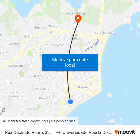 Rua Deolindo Perim, 326-338 to Universidade Aberta Do Brasil map