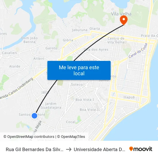Rua Gil Bernardes Da Silveira, 64 to Universidade Aberta Do Brasil map