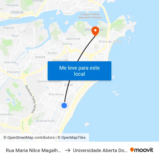 Rua Maria Nilce Magalhães, 97 to Universidade Aberta Do Brasil map