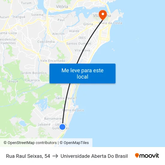 Rua Raul Seixas, 54 to Universidade Aberta Do Brasil map