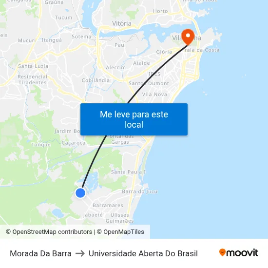 Morada Da Barra to Universidade Aberta Do Brasil map