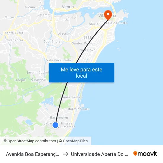 Avenida Boa Esperança, 03 to Universidade Aberta Do Brasil map