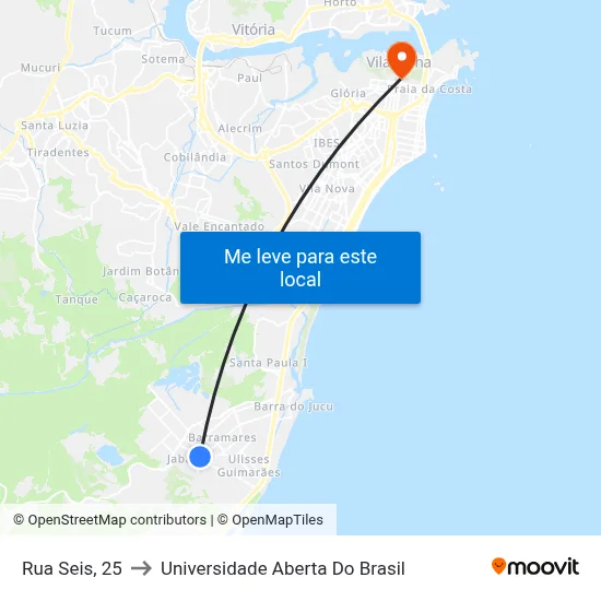 Rua Seis, 25 to Universidade Aberta Do Brasil map