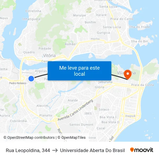 Rua Leopoldina, 344 to Universidade Aberta Do Brasil map