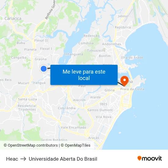 Heac to Universidade Aberta Do Brasil map