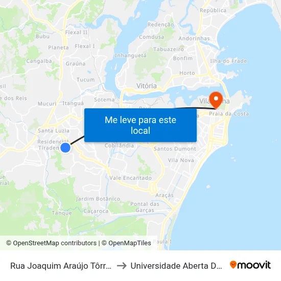 Rua Joaquim Araújo Tôrres, 226 to Universidade Aberta Do Brasil map